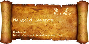 Mangold Levente névjegykártya